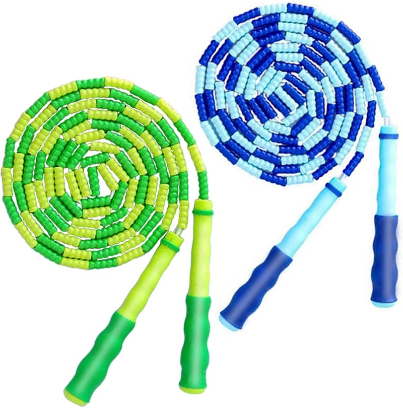 TYSISKNO Jump Rope for Kids Girls and Boys, Soft Beaded Jump Ropes, Adjustable Skipping Rope, Tangle-Free Segmented Rope for Kid and Women Men Adults Exercise, Keeping Fit, Training - 9.2Ft - Image 1